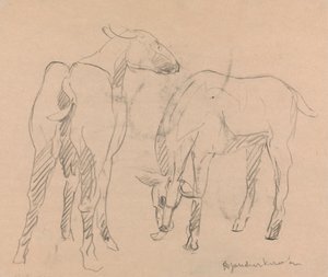 iki keçi by Henri Gaudier Brzeska