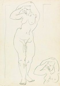 Bir Kadın Figürünün İki Çalışması by Henri Gaudier Brzeska