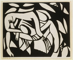Güreşçiler, c.1914 (linocut)