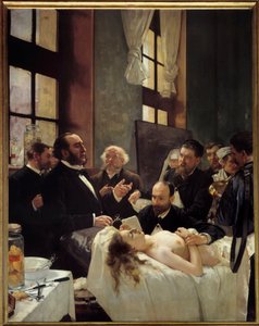 Jules Emile (Jules-Emile) Pean (1830-1898) Saint Louis hastanesinde gemilerin sıkışmasını veya “operasyondan önce” keşfini öğretirken Henri Gervex (1852-1929) 1887 Sun. 2,42x1,88 m Paris, Orsay Müzesi - Dr. Emile Jules (Jules-Emi) by Henri Gervex