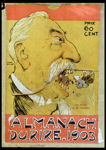 Din adamlarını yiyen Justin-Louis-Emile Combes'un (1835-1921) karikatürü, 'l'Almanach du Rire' kapağı