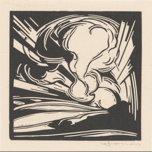Bir manzara üzerinde bulutlar ve güneş ışınları by Henri Jonas (signed by artist)