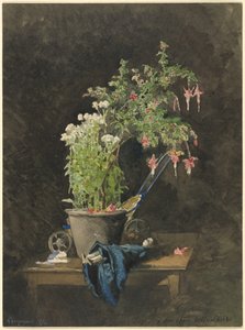 Çocuk Oyuncakları ile Saksı Fuşya by Henri Joseph Harpignies