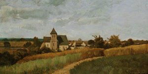 Hasat Zamanında Bir Köy by Henri Joseph Harpignies