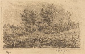 Bir Nehir Üzerindeki Ağaçların Standı by Henri Joseph Harpignies