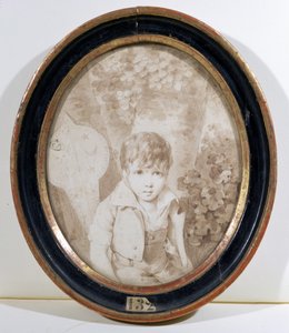 Honore de Balzac (1799-1850) altı yaşında, 1805 (kalem ve mürekkep ve kağıt üzerinde yıkama) by Henri Joseph Hesse