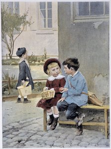 Serbest ticaret - Geoffroy tarafından “” Le Figaro Illustré”””de suluboya, Mayıs 1901 by Henri Jules Jean Geoffroy