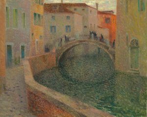 Küçük kanal, gri akşam, Venedik, 1907.