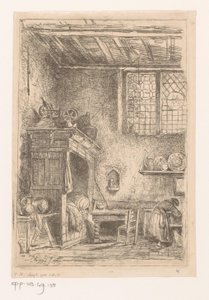 Kutu yatak ile Flaman iç by Henri Leys (baron)