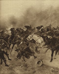 Battle of Marston Moor, 1644 (gravure)