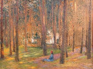 Ormanda Oturan Bir Yürüteç, 1890 dolayları (gemide petrol) by Henri Martin