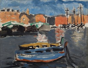 Marsilya limanında kamufle edilmiş tekne by Henri Matisse