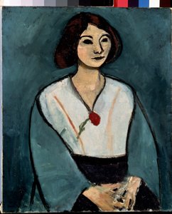Yeşiller İçindeki Kadın (Kırmızı Karanfilli Kadın) by Henri Matisse