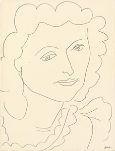 Büyük Baş (Lucienne) (kağıt üzerine kurşun kalem) by Henri Matisse