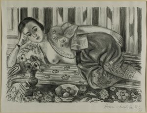 Kırmızı Saten Pantolonlu Odalisque by Henri Matisse