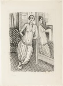 Çizgili Pantolonlu Odalisque, Aynada Yansıyan by Henri Matisse