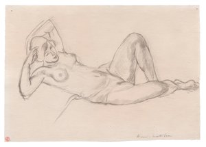 Dizlerini Kaldırmış Uzanmış Kadın Nü by Henri Matisse