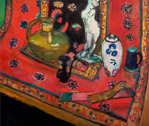 Oryantal Halı Üzerinde Heykelcik ve Vazolar by Henri Matisse