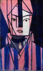 Beyaz ve pembe baş, 1914 sonbaharı (tuval üzerine yağlıboya) by Henri Matisse