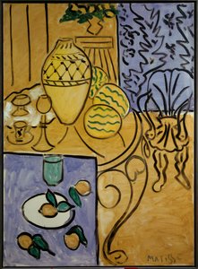 Sarı ve mavi iç mekan 1946 (tuval üzerine yağlıboya) by Henri Matisse