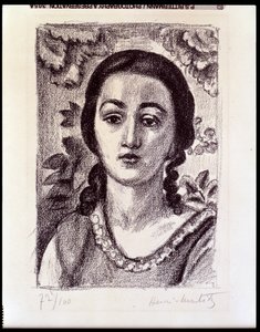 Kahverengi Bukleli Genç Kız by Henri Matisse
