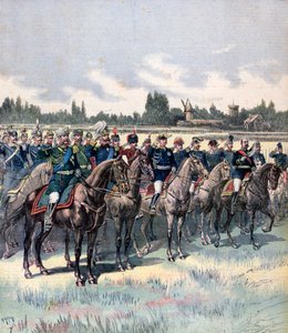 General Saussier ve yabancı askeri ataşelerle yapılan askeri inceleme, 14 Temmuz 1891. by Henri Meyer