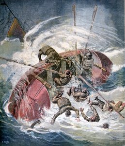 Les Sables-dOlonne açıklarında bir fırtınada bir gemi enkazından kurtarma, Fransa, 1891 by Henri Meyer