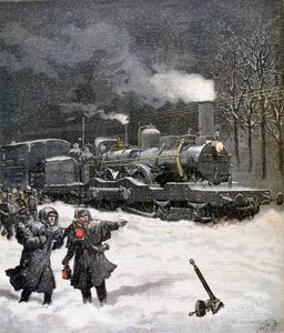 Kar tarafından engellenen tren, Fransa, 1892 by Henri Meyer