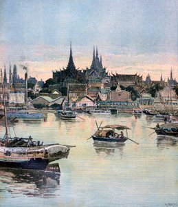Bangkok manzarası, 1893 by Henri Meyer