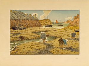 Düşük gelgitte Logivy Limanı by Henri Rivière