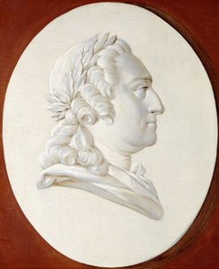Kral Louis XV portresi, büstü boyu, Boyalı Oval, Trompe l
