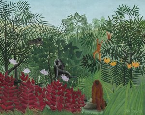 Maymunlarla dolu yağmur ormanı. 1910 by Henri Rousseau