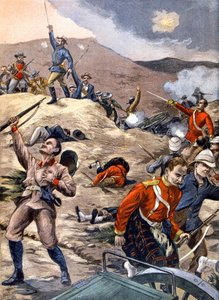 Boer Savaşı sırasında Boer savaşçıları tarafından bozguna uğratılan İngiliz askerleri by Henri Rudaux