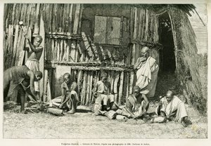 Habeş demirciler. Voyage au Choa (Abyssinie meridionale) hikayesini göstermek için bir fotoğraftan sonra Thiriat tarafından yapılan gravür by Henri Thiriat