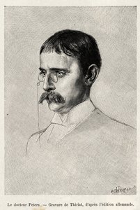 Carl Peters (1856-1918) Alman kaşif portresi. Doktor Peters (1856-1918) tarafından “Au secours d