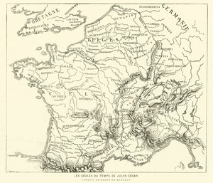 Julius Caesar döneminde Galyalıların Toprakları (gravür)