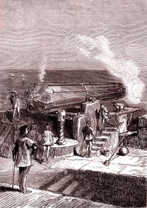 Malta adasındaki dev top, Jules Verne'in "Dünyadan Ay'a" eseri by Henri de Montaut