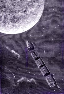 Jules Verne'in "Dünyadan Ay'a" adlı dev bir topla Ay'a ateşlenen mermiler (veya mermiler) dizisi