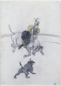 Sirkte: Selam (Au Circque: Le Salut) 1899 (kalem, tebeşir ve kağıt üzerine renkli mum boya) by Henri de Toulouse Lautrec