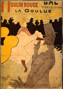 Moulin Rouge-La Goulue (renkli litografi) by Henri de Toulouse Lautrec