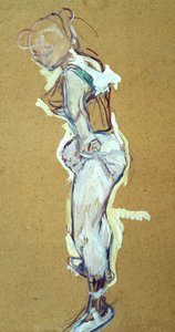 Trapez sanatçısı gömleğini ayarlama by Henri de Toulouse Lautrec