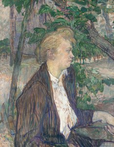 Bahçede oturan kadın by Henri de Toulouse Lautrec
