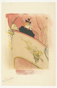 "La Loge au Mascaron doré" (Yaldızlı Maskeli Kutu) Tiyatroda balkonda opera gözlüklü kadın La Loge veya maskara doré by Henri de Toulouse Lautrec (signed by artist)