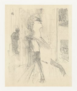 Portret van oyuncusu Yvette Guilbert tijdens optreden Yvette Guilbert sahnede Yvette Guilbert: İngiliz dizisi (dizi adı) by Henri de Toulouse Lautrec (signed by artist)