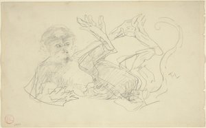 Sırtında Oynayan Maymun by Henri de Toulouse Lautrec