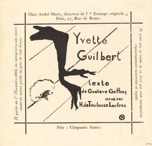 Yvette Guilbert Albümünün Reklamı by Henri de Toulouse Lautrec