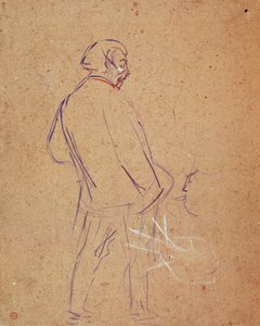 Aristide Bruant kabaresinde şarkı söylüyor by Henri de Toulouse Lautrec