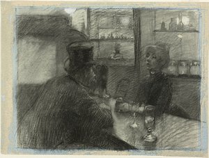 rue de Rome'daki Café'nin barı by Henri de Toulouse Lautrec