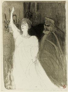 Bartet ve Mounet-Sully, Antigone'de by Henri de Toulouse Lautrec