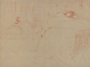 Elles, 1896., 1896 dizisinden Yatakta Çöken. by Henri de Toulouse Lautrec